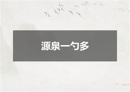 源泉一勺多