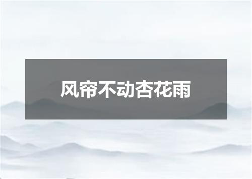 风帘不动杏花雨