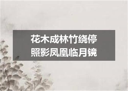 花木成林竹绕停照影凤凰临月镜