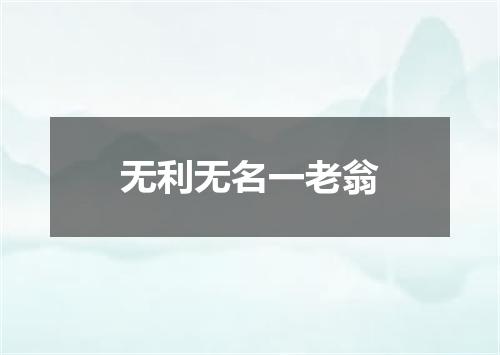 无利无名一老翁