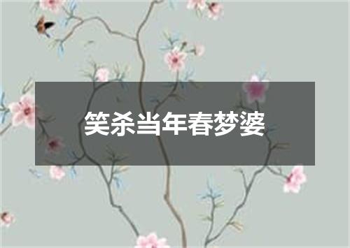 笑杀当年春梦婆