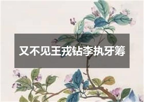 又不见王戎钻李执牙筹