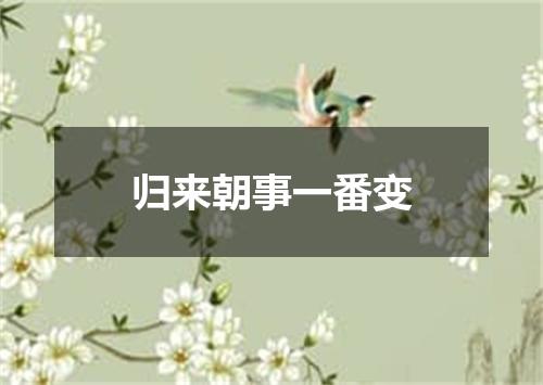 归来朝事一番变