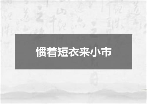惯着短衣来小市