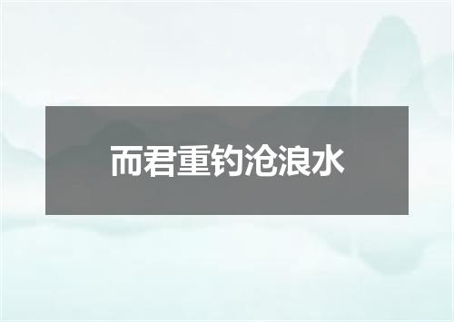 而君重钓沧浪水