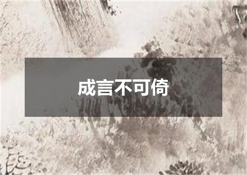 成言不可倚