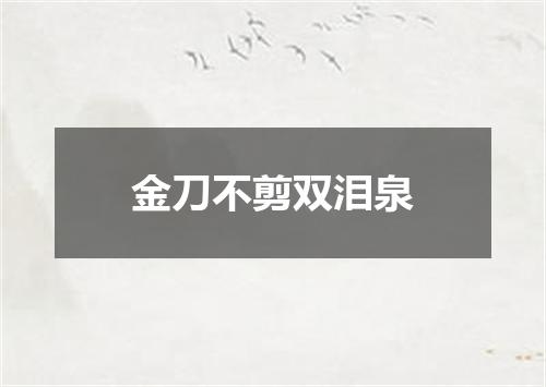 金刀不剪双泪泉