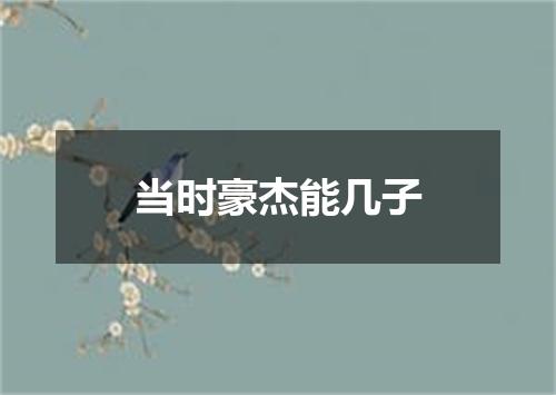当时豪杰能几子