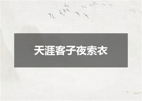 天涯客子夜索衣
