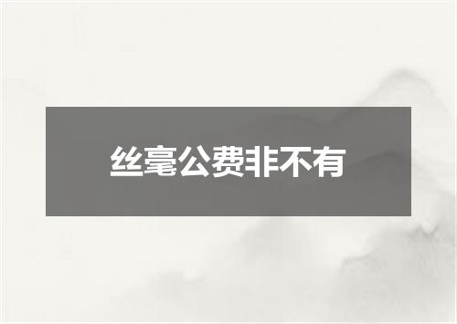 丝毫公费非不有