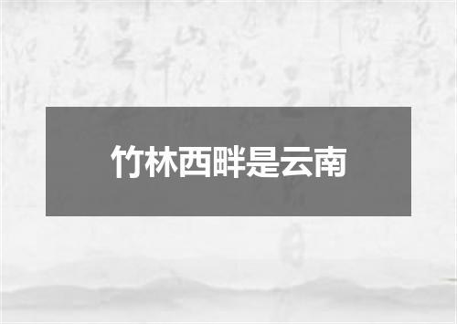 竹林西畔是云南