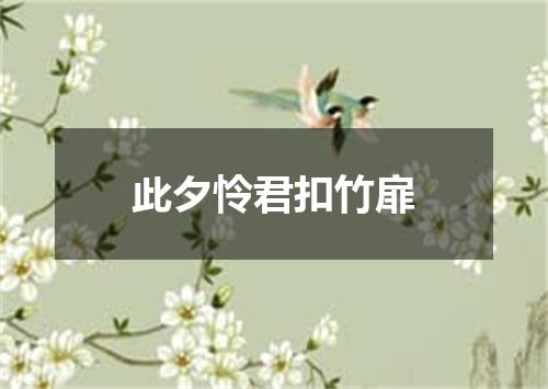 此夕怜君扣竹扉