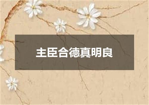 主臣合德真明良