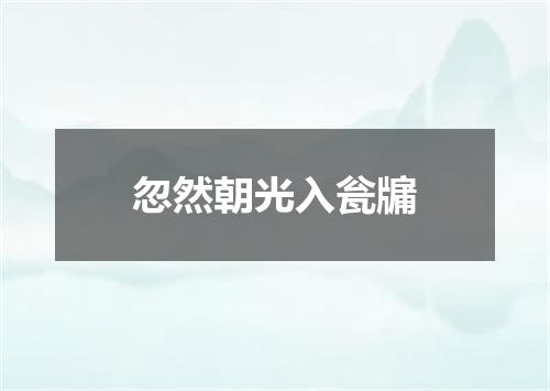 忽然朝光入瓮牖