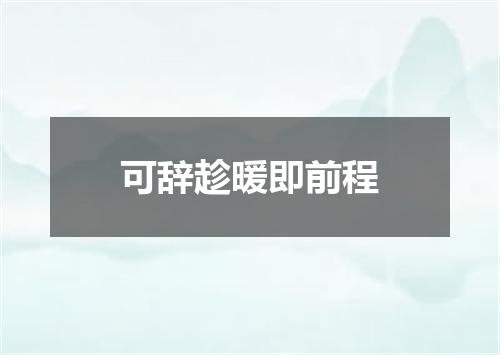 可辞趁暖即前程