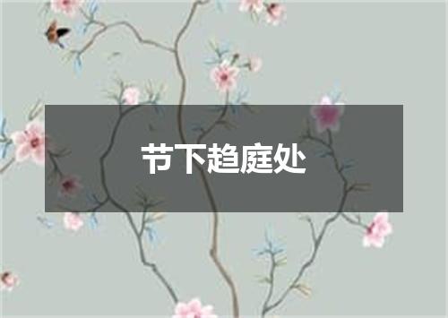 节下趋庭处