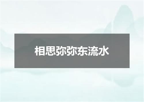 相思弥弥东流水