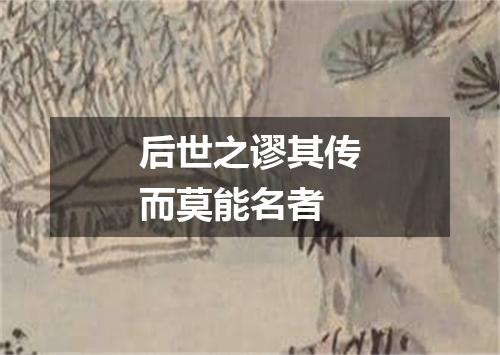 后世之谬其传而莫能名者