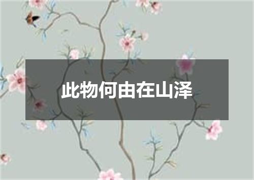 此物何由在山泽