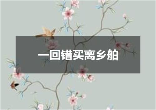 一回错买离乡舶