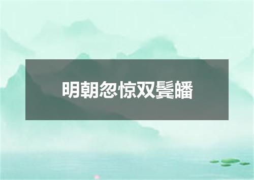 明朝忽惊双鬓皤