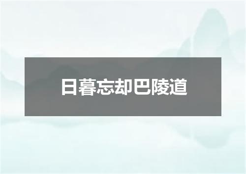 日暮忘却巴陵道