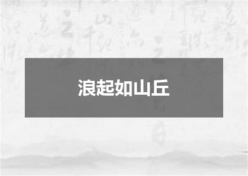 浪起如山丘