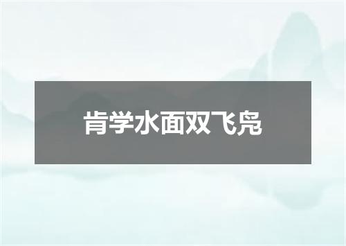 肯学水面双飞凫