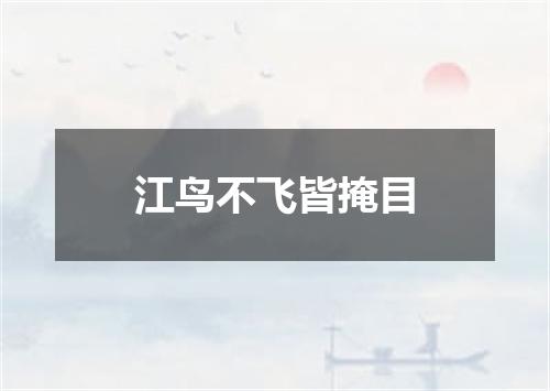 江鸟不飞皆掩目
