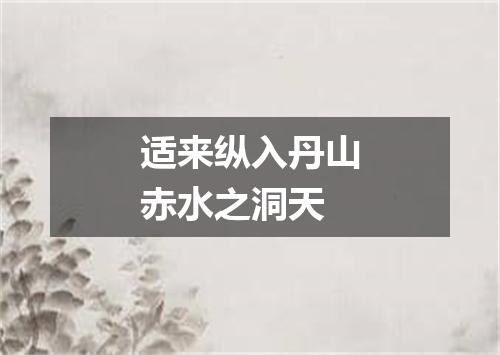 适来纵入丹山赤水之洞天