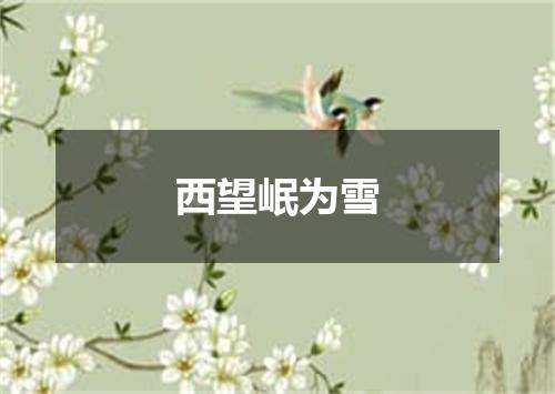 西望岷为雪