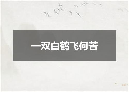 一双白鹤飞何苦