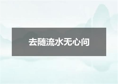 去随流水无心问