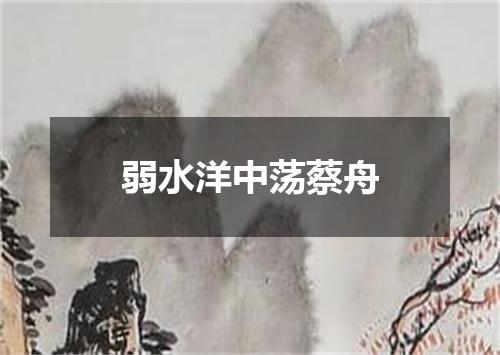 弱水洋中荡蔡舟