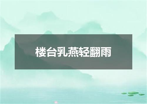 楼台乳燕轻翻雨
