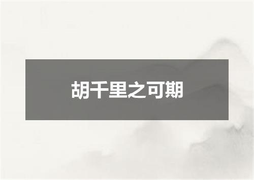 胡千里之可期