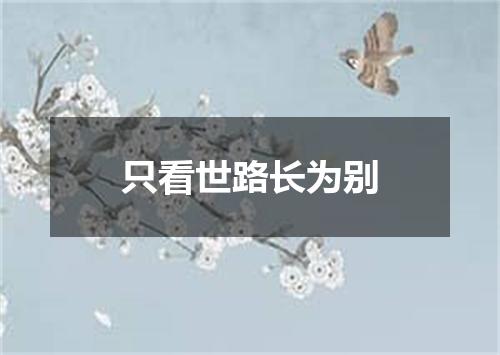 只看世路长为别