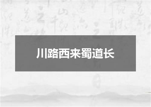 川路西来蜀道长
