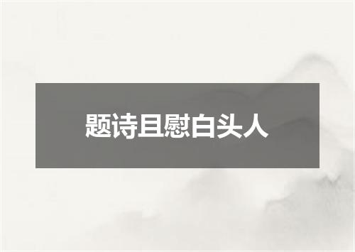 题诗且慰白头人