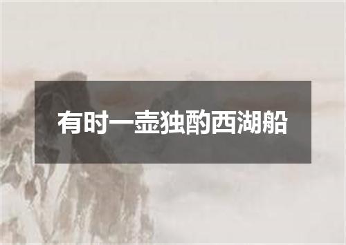 有时一壶独酌西湖船