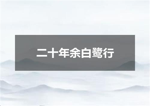 二十年余白鹭行