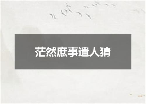 茫然庶事遣人猜