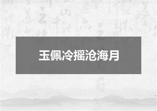 玉佩冷摇沧海月