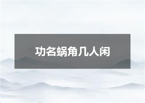 功名蜗角几人闲