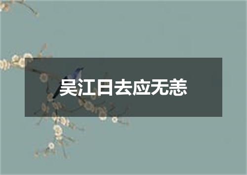 吴江日去应无恙