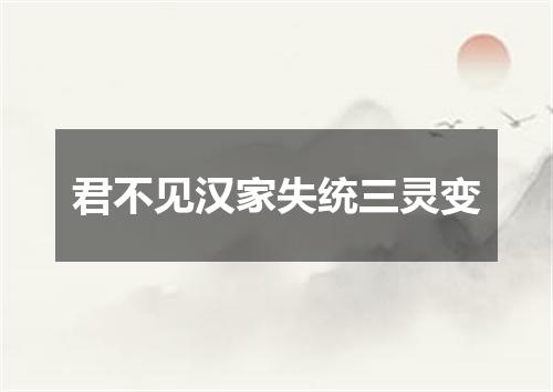君不见汉家失统三灵变