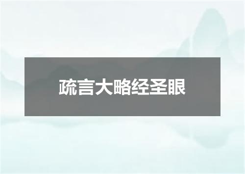 疏言大略经圣眼