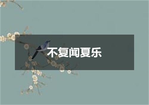 不复闻夏乐