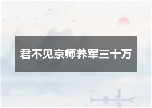 君不见京师养军三十万