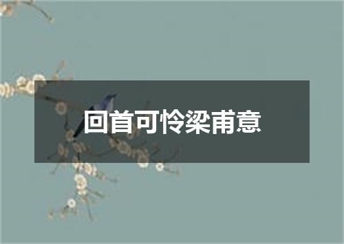 回首可怜梁甫意